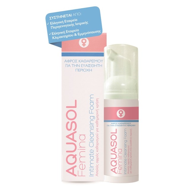 Galenica Aquasol Femina Intimate Cleansing Foam Απαλός Αφρός Καθαρισμού για την Καθημερινή Υγιεινή της Ευαίσθητης Περιοχής 40ml