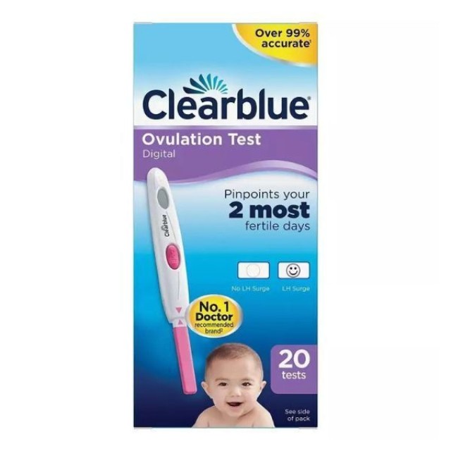 Clearblue Digital Ovulation Test Ψηφιακό Τεστ Ωορρηξίας, 20τμχ